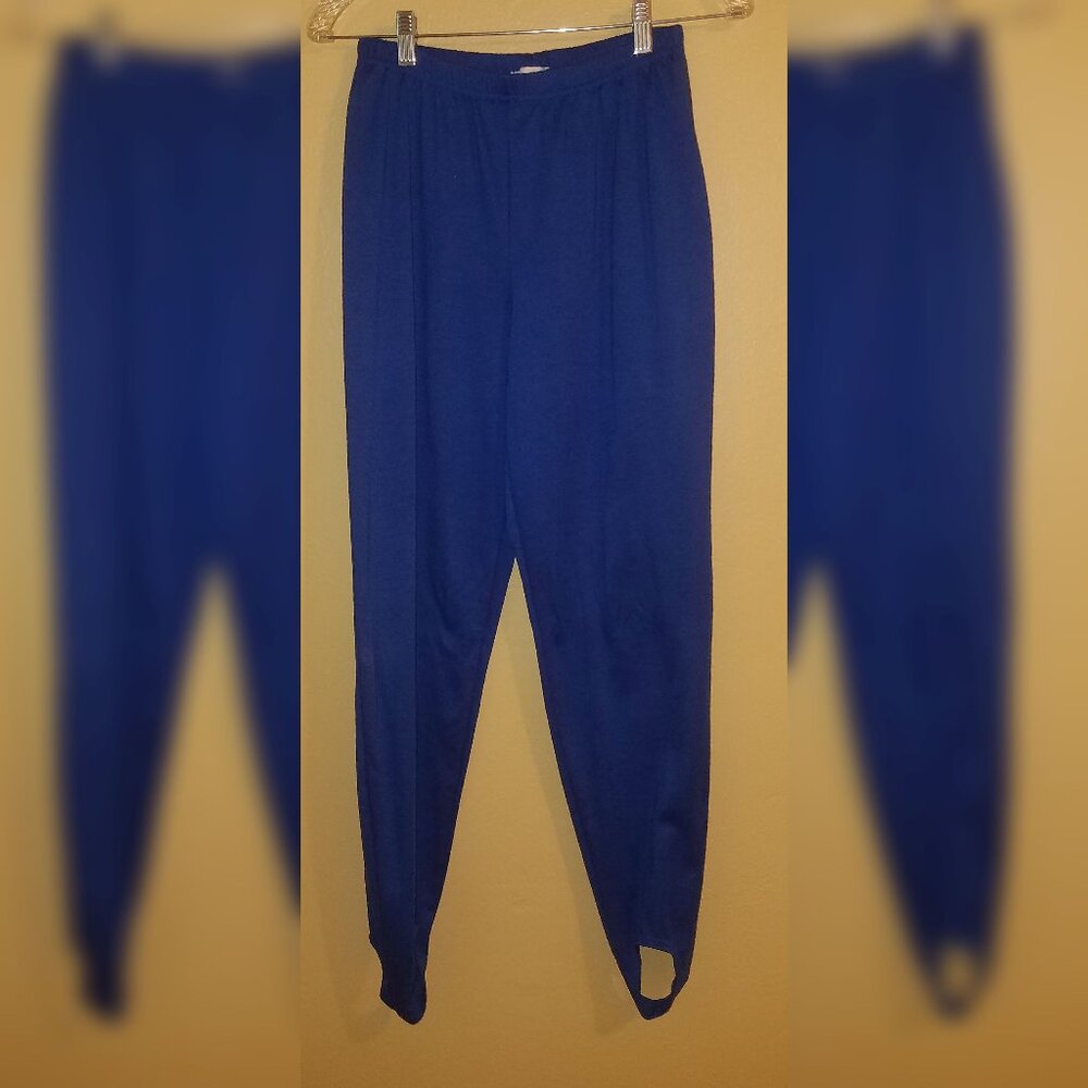 Blue Elastic Waist Stirrup Pants